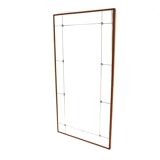 Scandinavian beech mirror, 103x52cm, Sweden, 1960