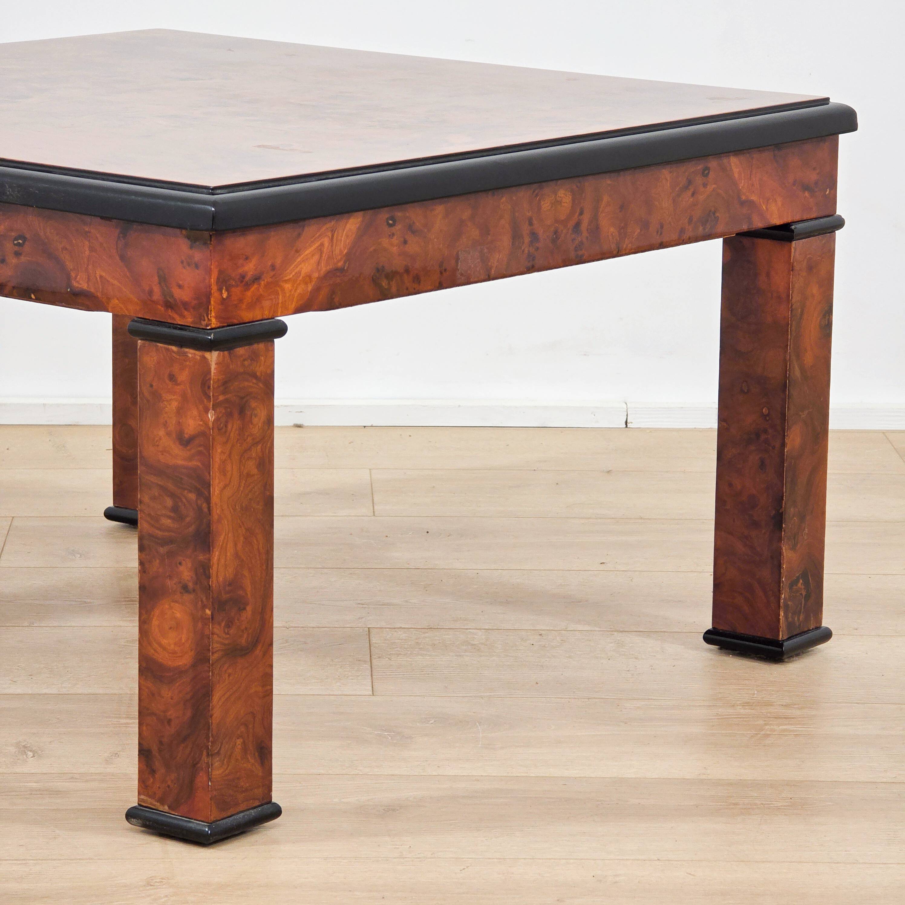 Coffee table in elm burl - 1970s