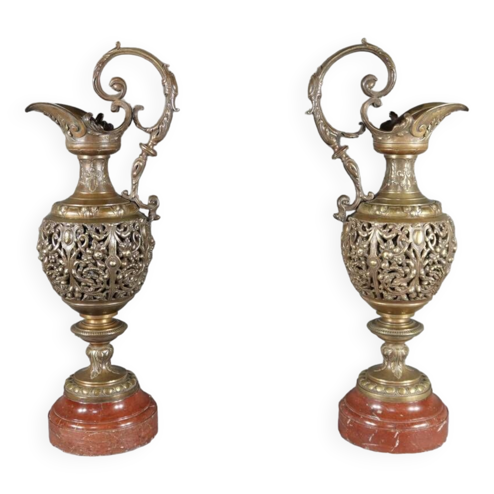 Pair of bronze ewers, art nouveau – 1910