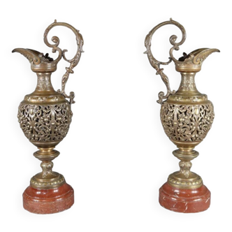 Paire d’aiguières en bronze, art nouveau – 1910