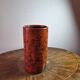 Vintage ceramic vase signed "Miep" with orange flamed glaze.
