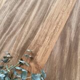 Vintage farmhouse table with turned legs.