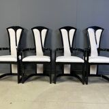 Italian lacquered wood dining chairs, 1980s