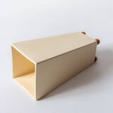 Ceramic cubic vase on wooden ball feet, Netherlands, 1990s