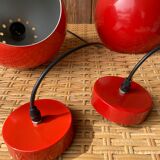 Pair of suspension red ball in metal annes 70