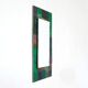 Coloured glass mirror, French work from the 1960s, 35x77 cm.