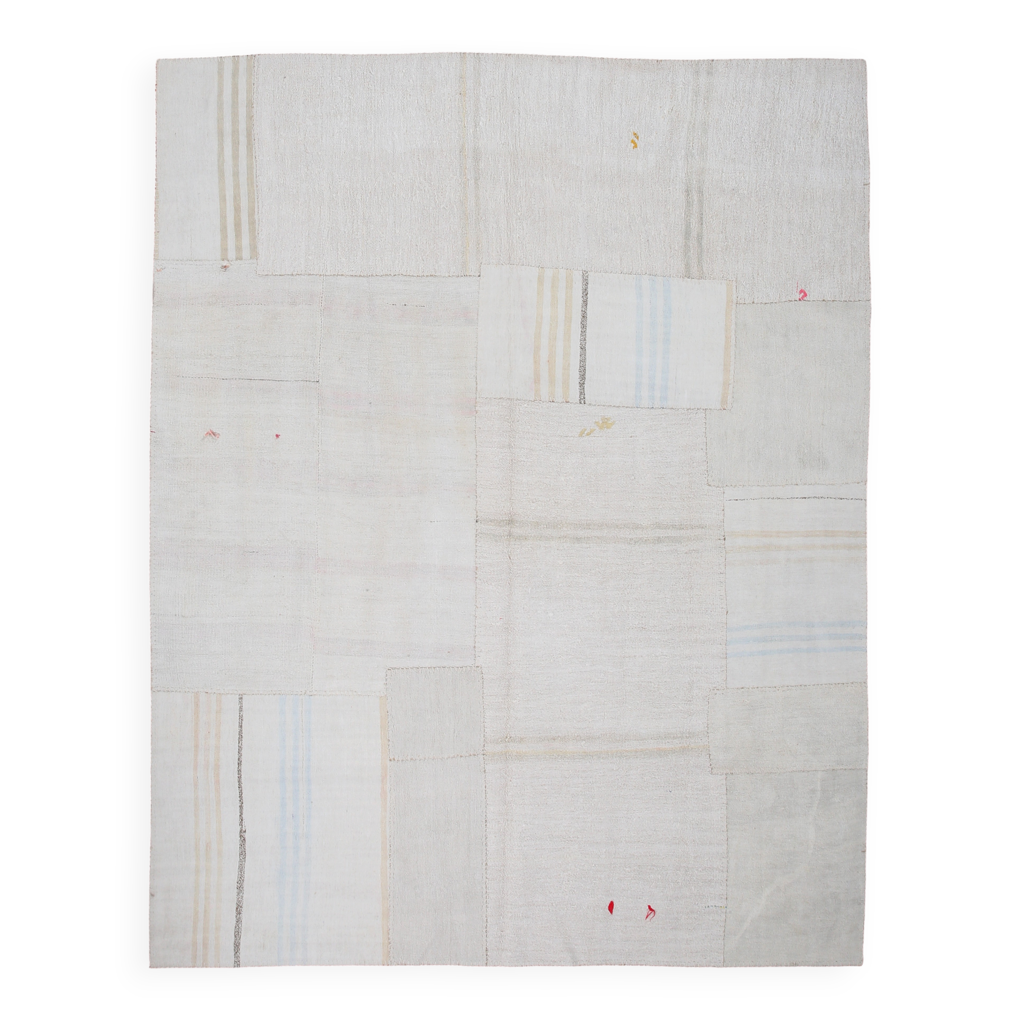 Off-White Oversize Vintage Kilim Rug For Designer, 238x302 Cm
