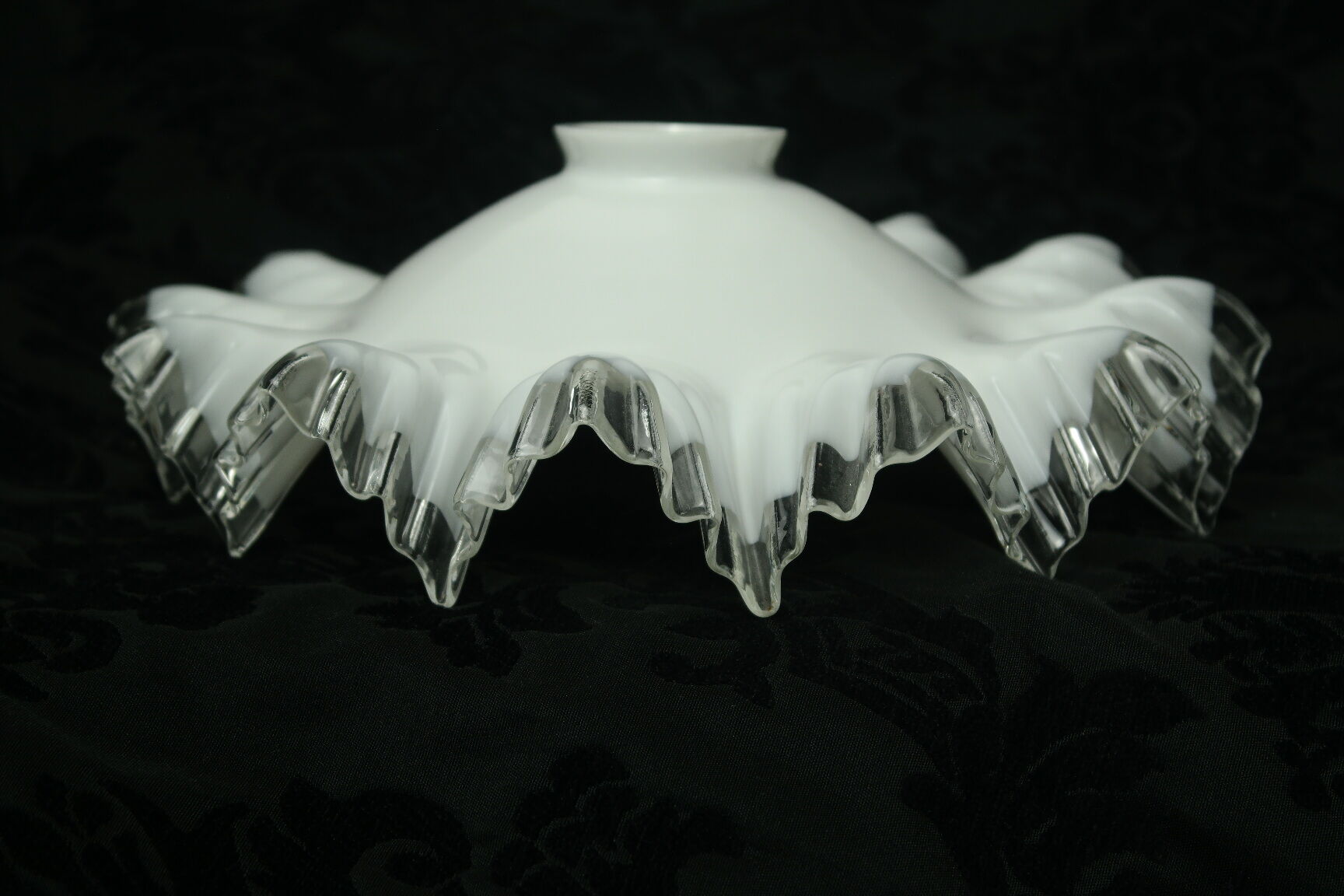 Toothed white opaline lampshade 30s