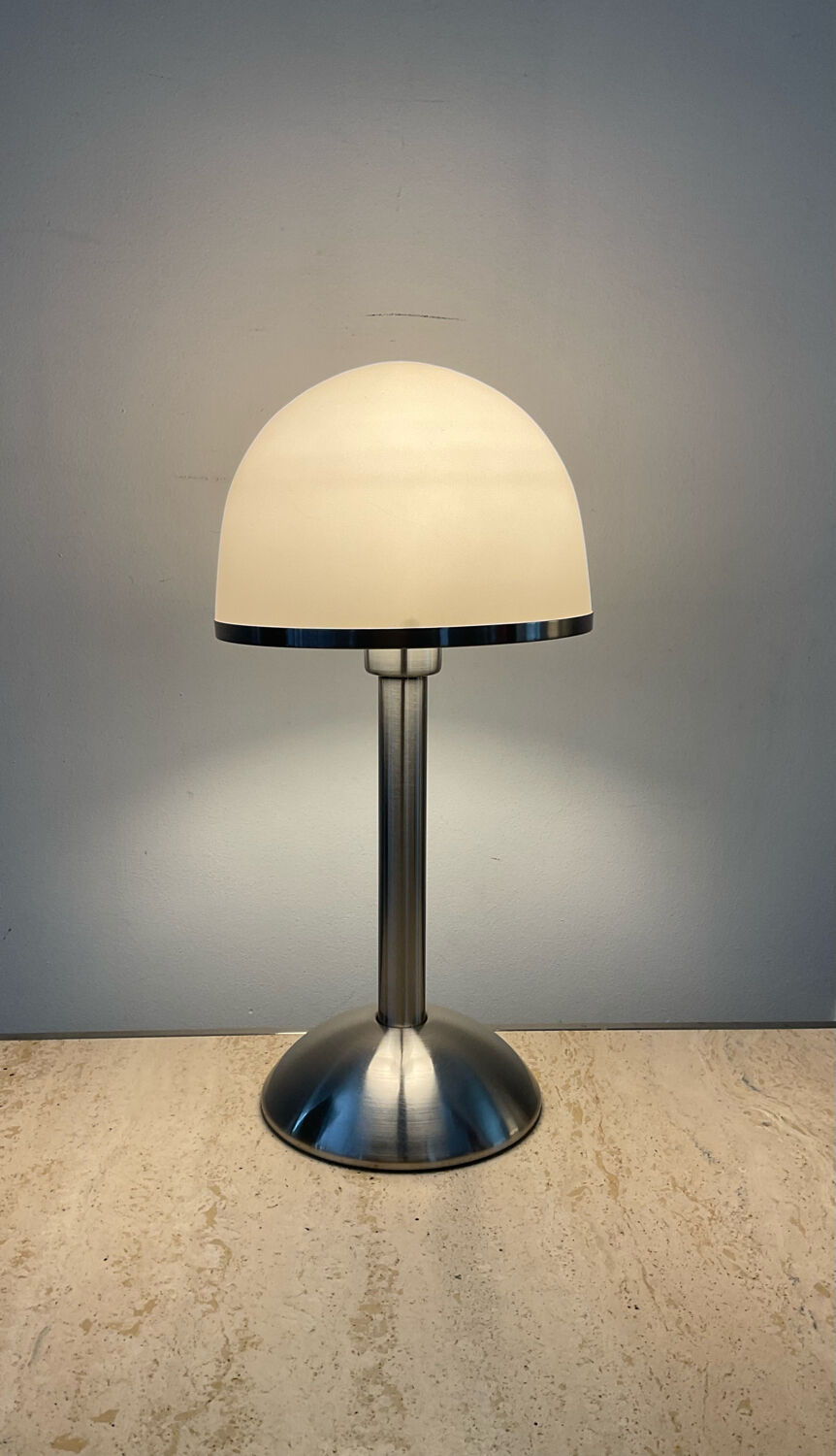 Design mushroom lamp in opaline and metal