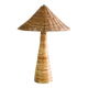 Shroom 002 Rattan Table Lamp, Wicker Shade, Mushroom Shaped Bedroom, Living Room Lighting