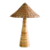 Shroom 002 Rattan Table Lamp, Wicker Shade, Mushroom Shaped Bedroom, Living Room Lighting
