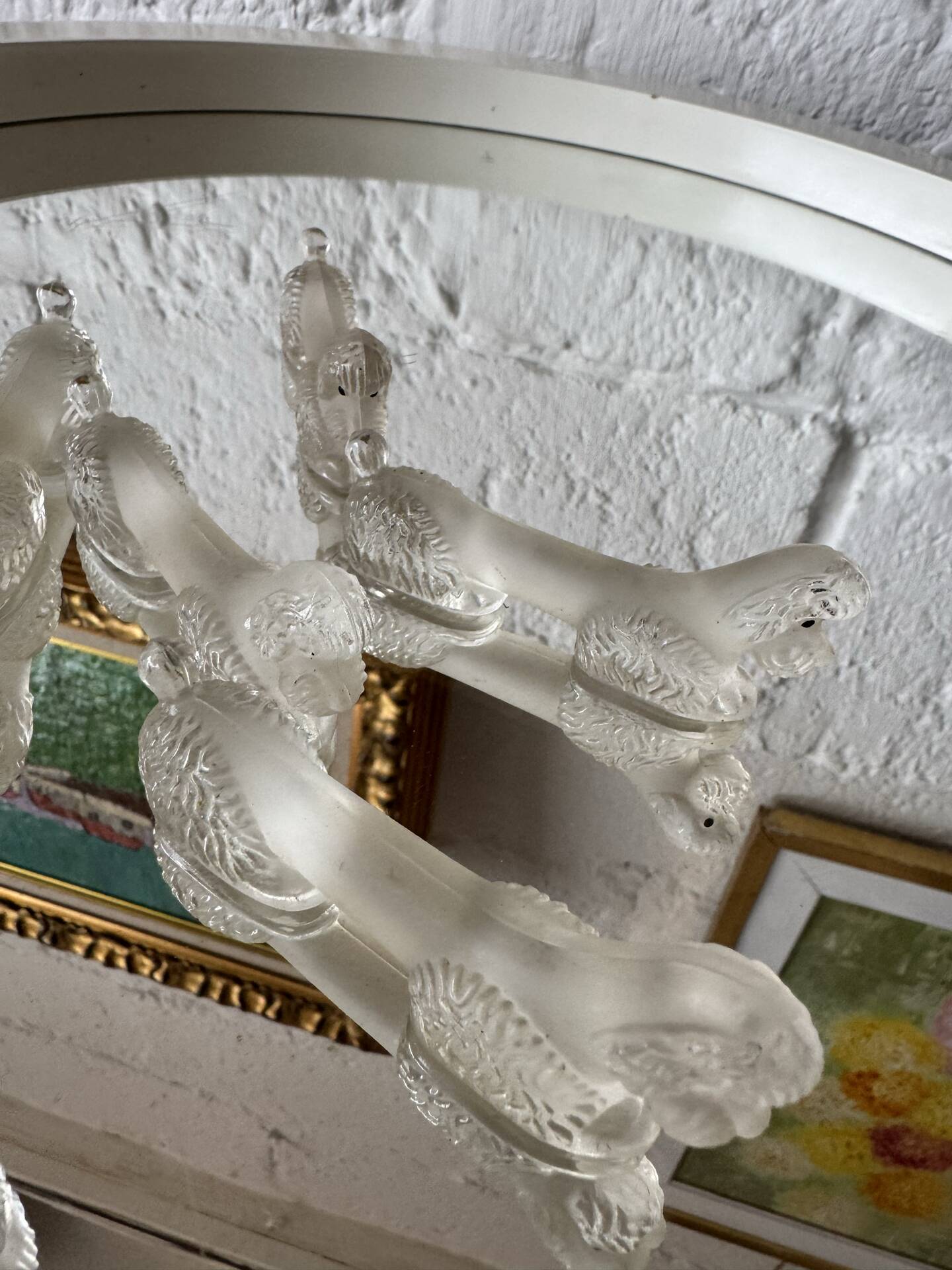 Art Deco glass poodle knife rest