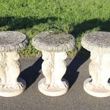 Garden set table and 6 stools, Italy early 20th century