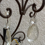 Set of 2 iron sconces and glass tassels
