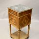 Antique bedside table in marble and wood, 1 drawer.