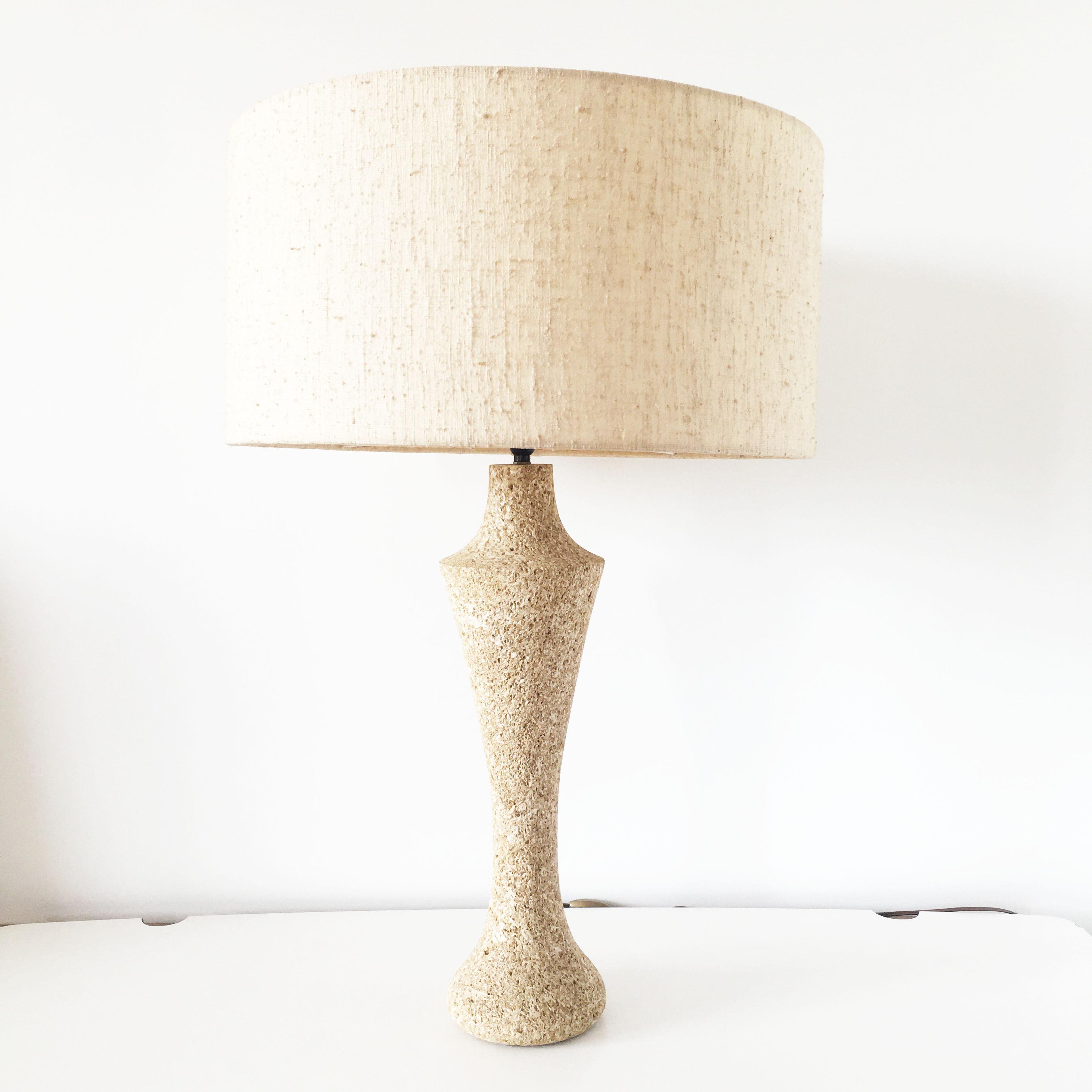 Vintage stone lamp reconstituted 1970