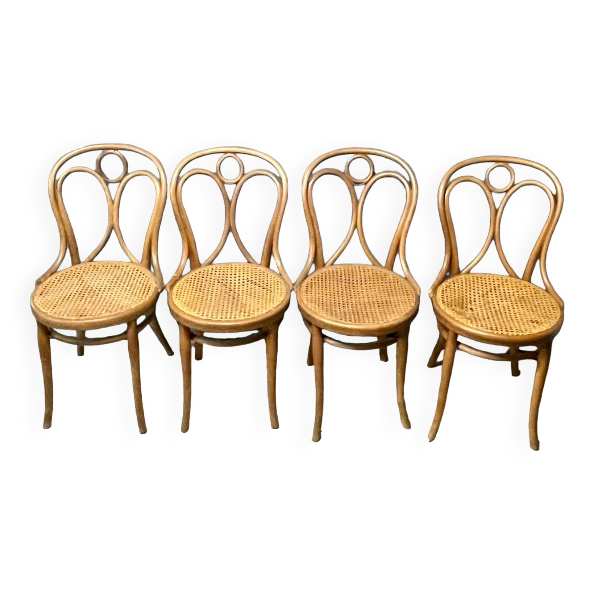 4 chaises thonet n 19 de bistrot bois courbé