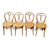 4 chaises thonet n 19 de bistrot bois courbé