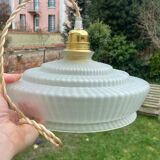 Vintage frosted glass pendant lamp