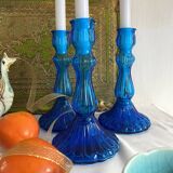 Glass candle holders from the 60s and 70s