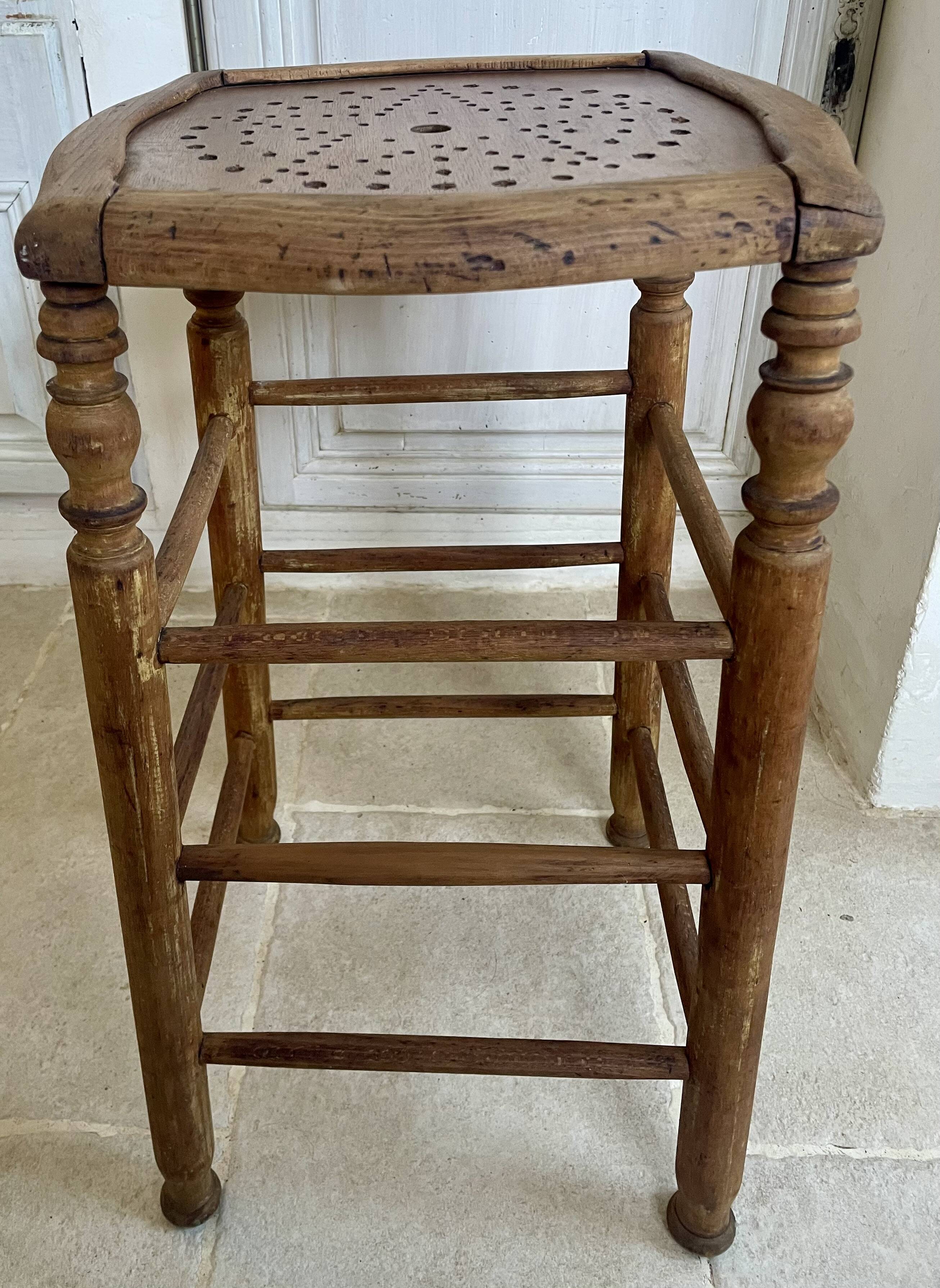 Old wooden bar stool