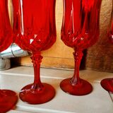 4 Ruby Longchamp glasses by Cristal d'Arques