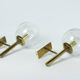 Brass and glass wall lights, vintage, 1960 by Hillebrand.