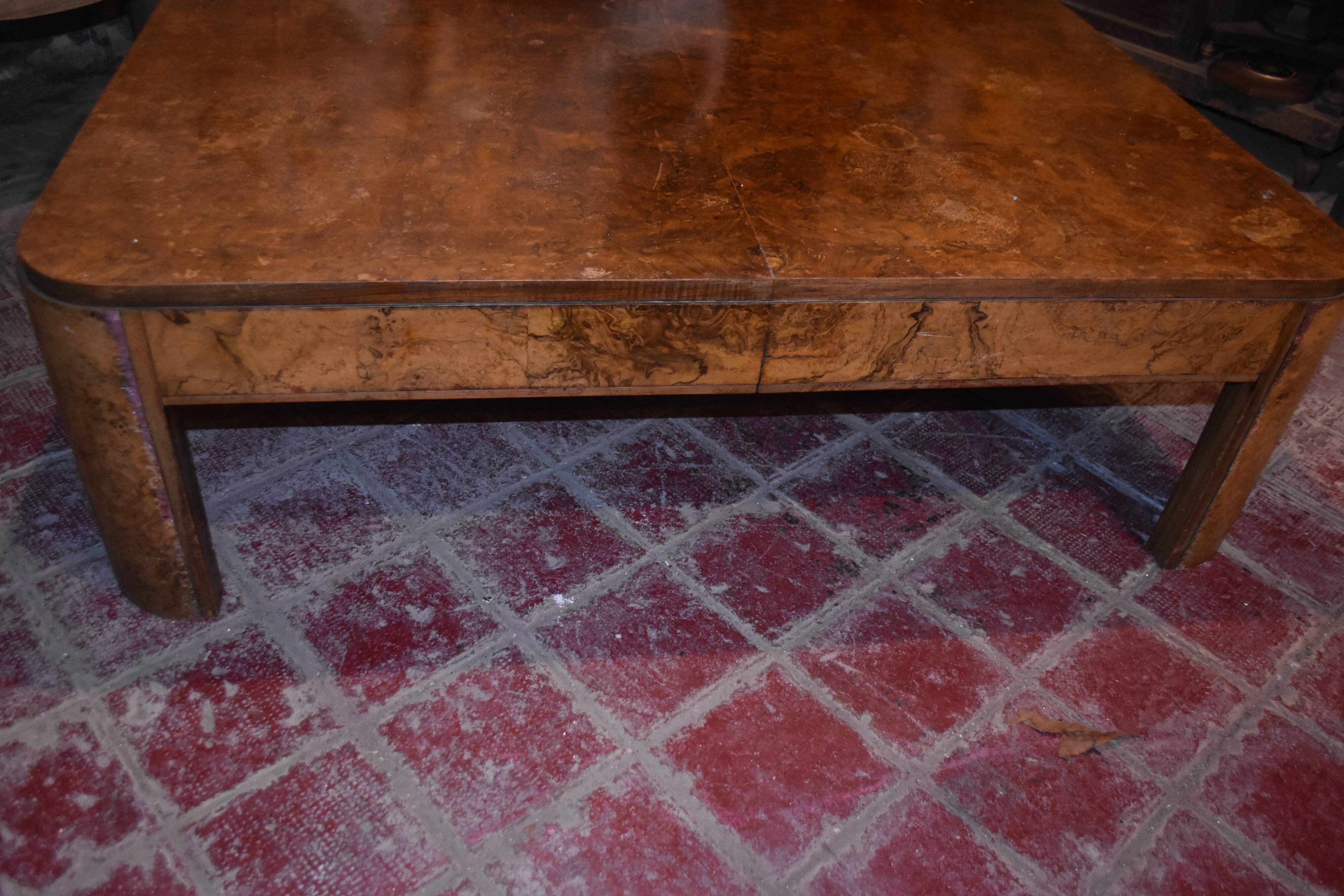 large Art Deco coffee table in amboyna burl