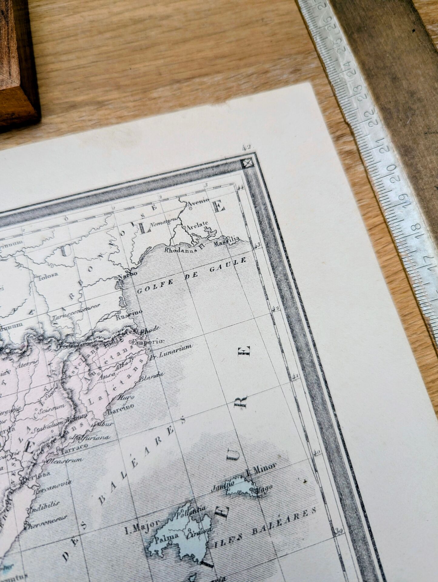 Old Spain, printed map from 1852.