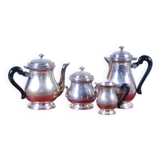 Service, tea, coffee, in silver metal François Frionnet