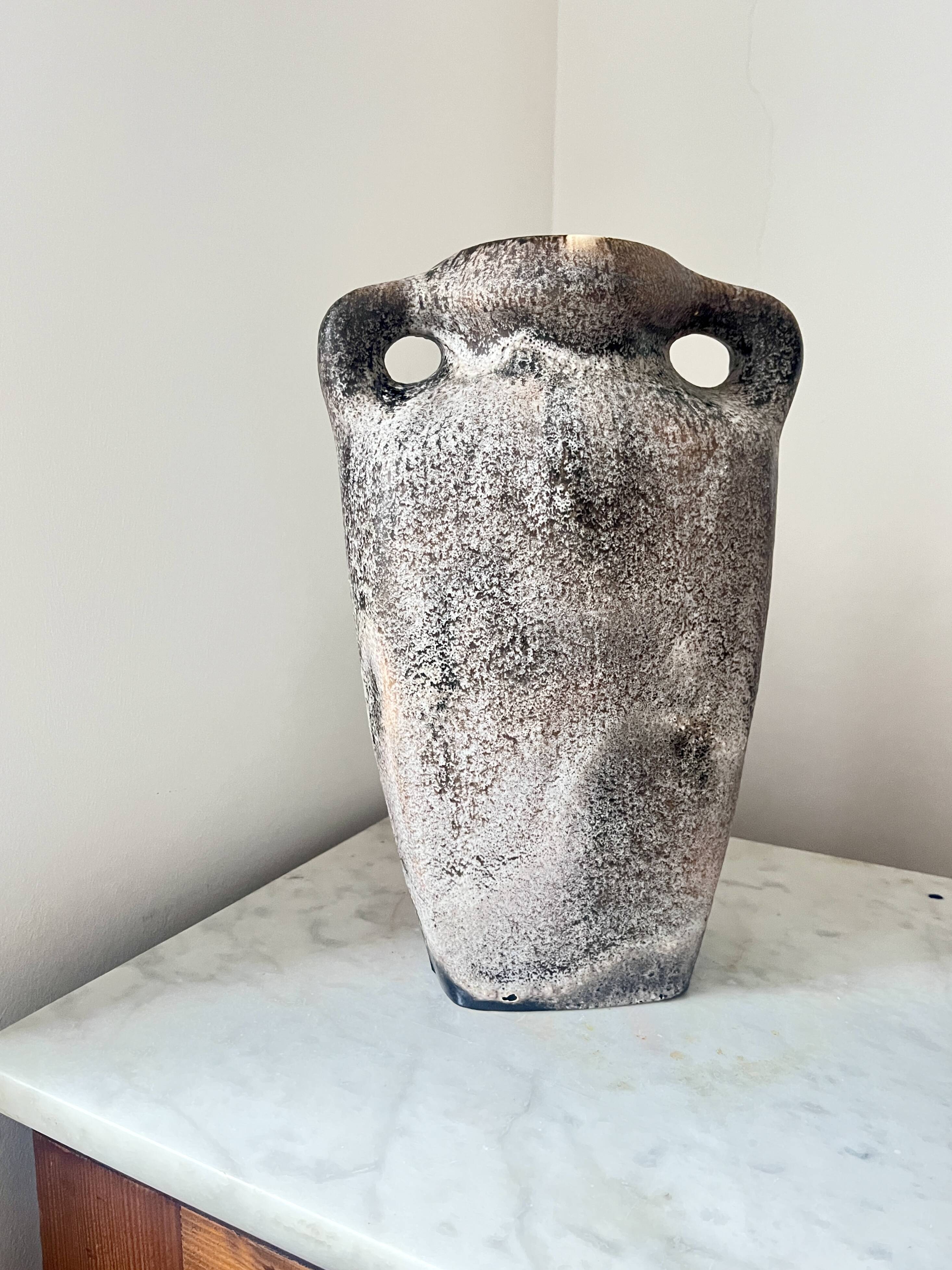 Vintage German Lava Style Grey Brown Amphora Vase, West Germany 1970s