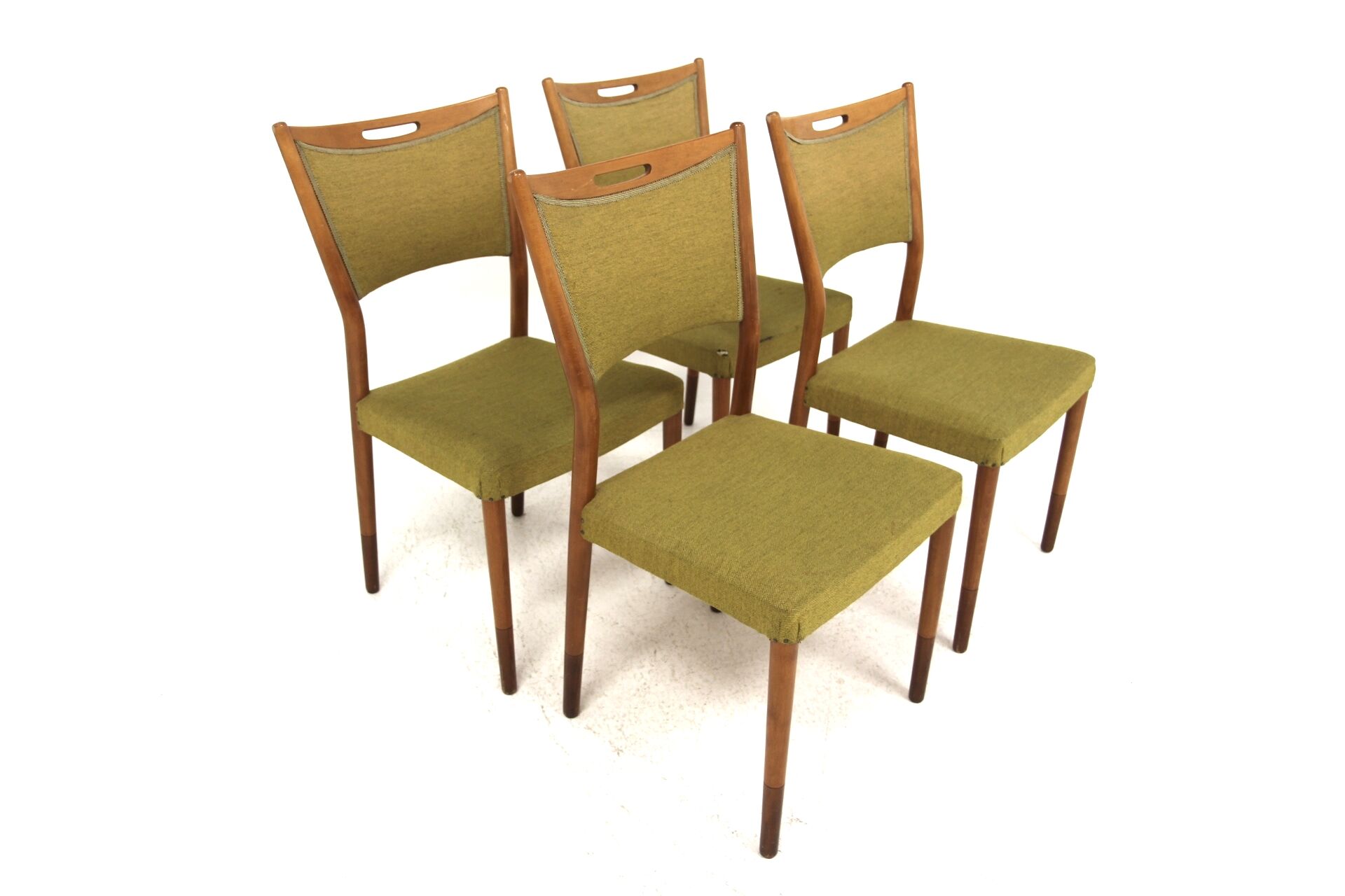 Set of 4 Scandinavian beech chairs, Treman, Sweden, 1960