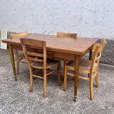 Dining table two extensions vintage Scandinavian style