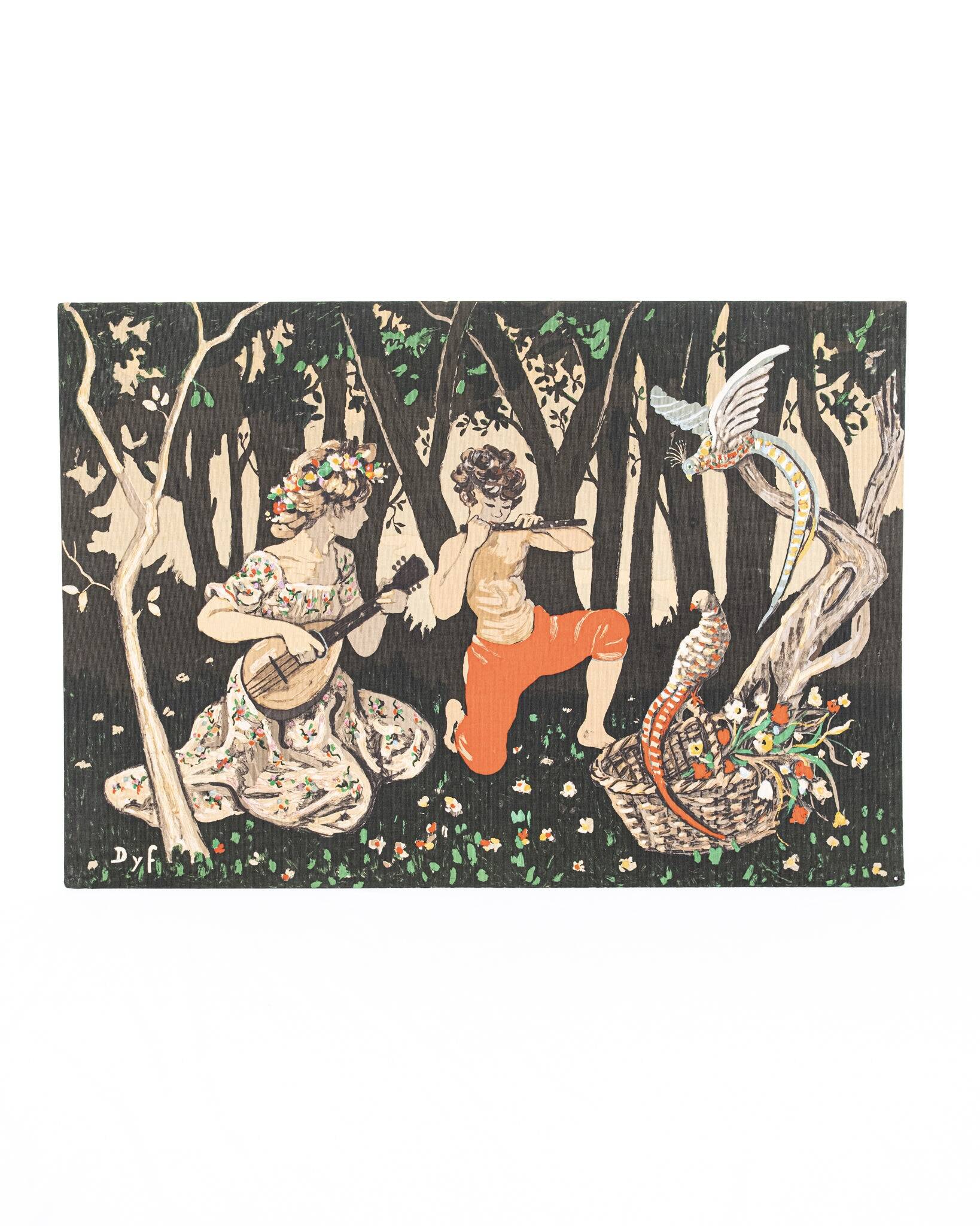 Tapisserie Allégorie du Printemps, imprimée sur toile, France, 1960s