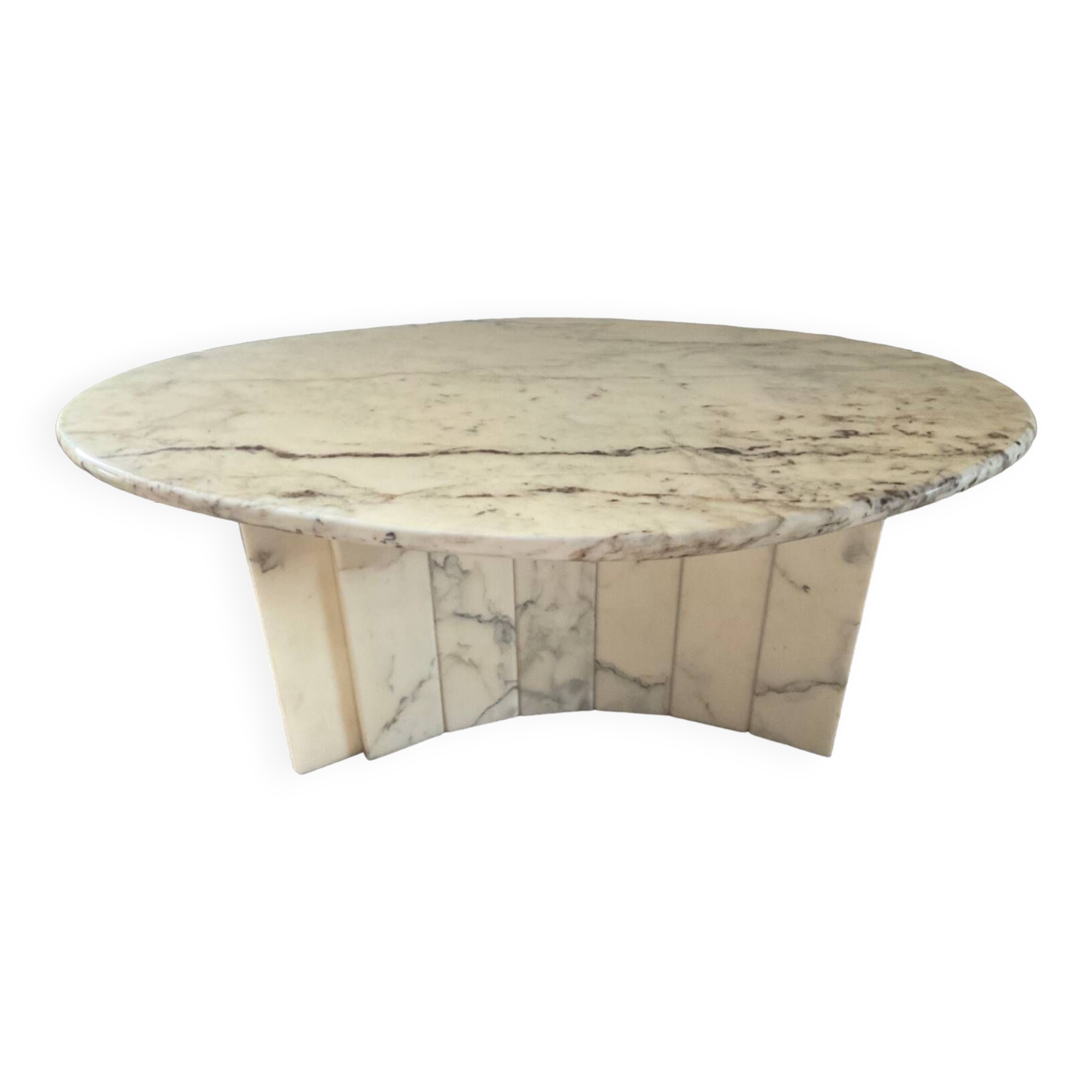 Vintage Carrara marble coffee table