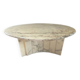 Vintage Carrara marble coffee table