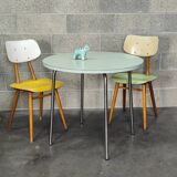 Round water green formica table 1960