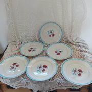 Lot of 12 Moulin des loups plates and dish
