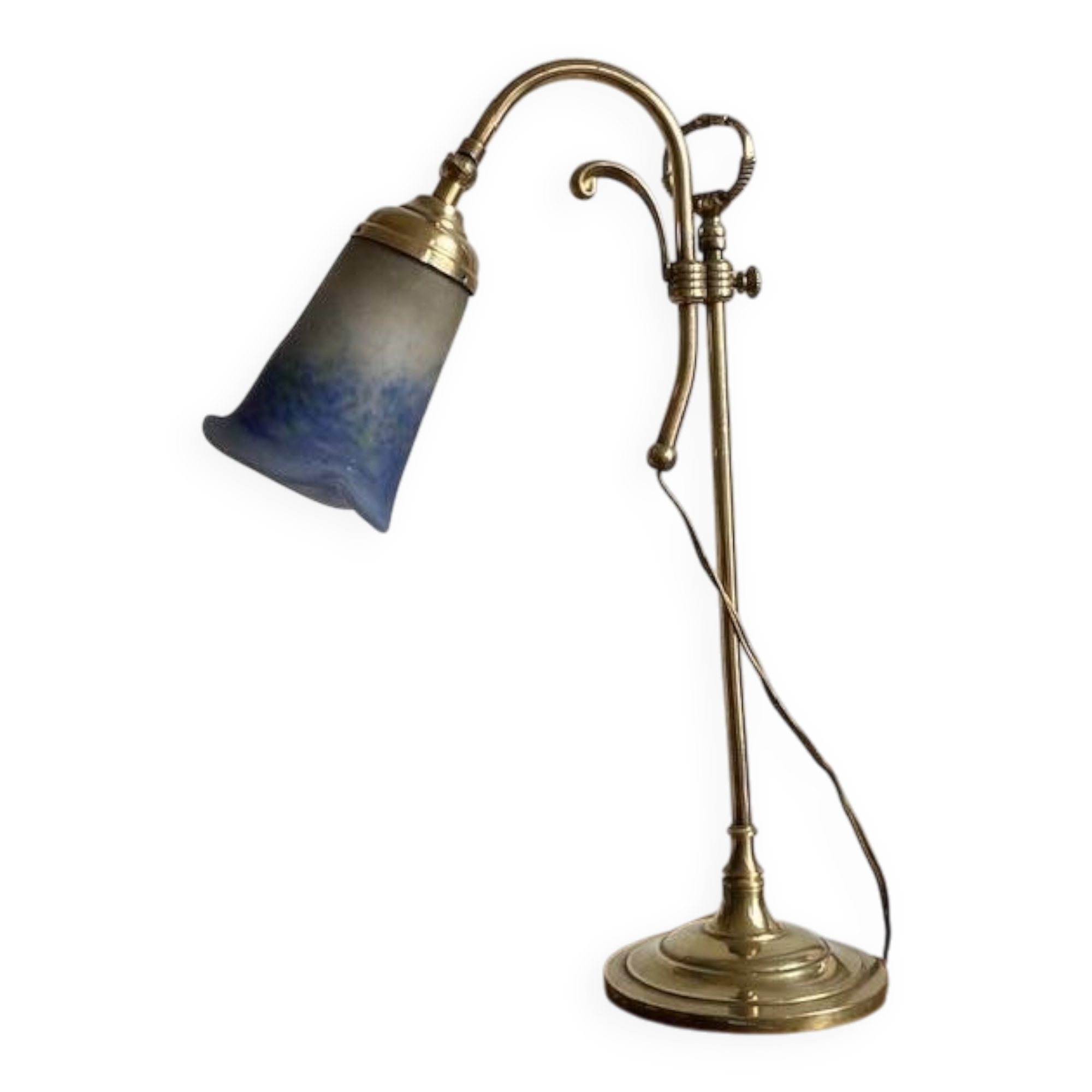 1900 adjustable lamp in brass and glass paste