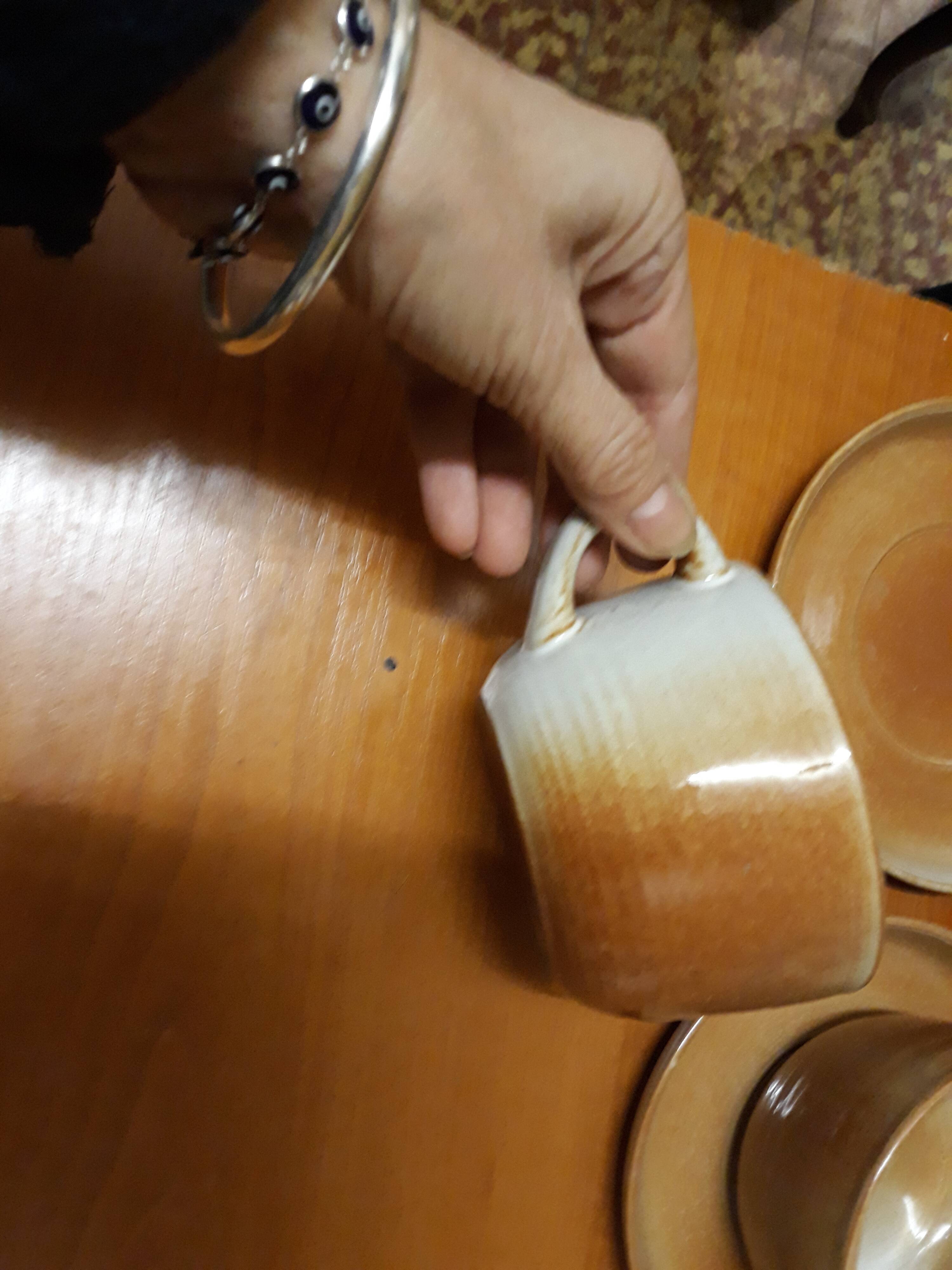 Pair of sandstone cups