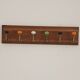 Vintage wall coat rack 60 cm – 6 metal hooks and ceramic knobs