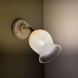 Vintage tulip wall lamp in pink and white glass