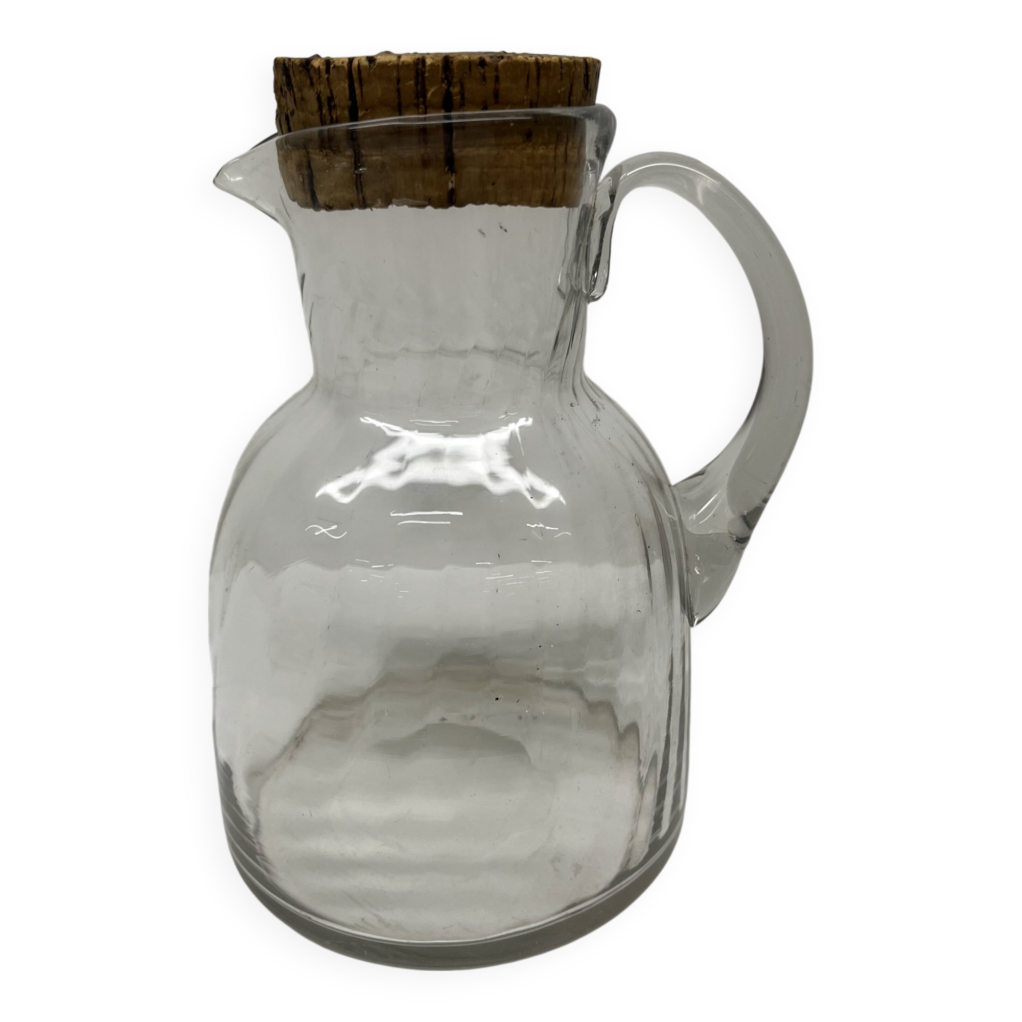 Glass carafe with cork stopper