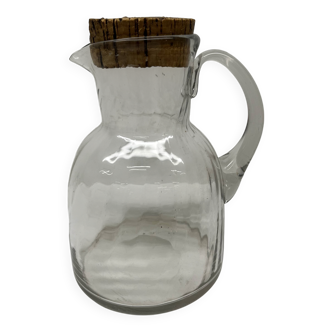 Glass carafe with cork stopper