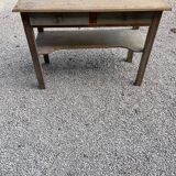Antique console table, patinated wood