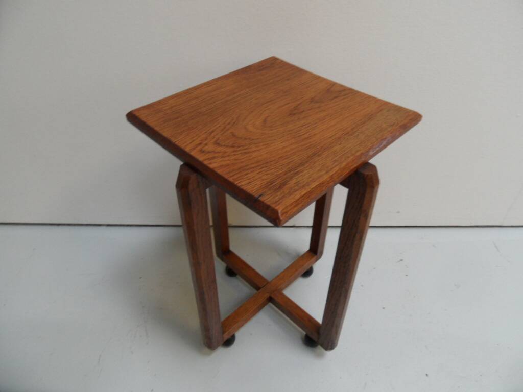 Art Deco Amsterdam School oak sidetable