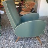 Fauteuil similicuir vert