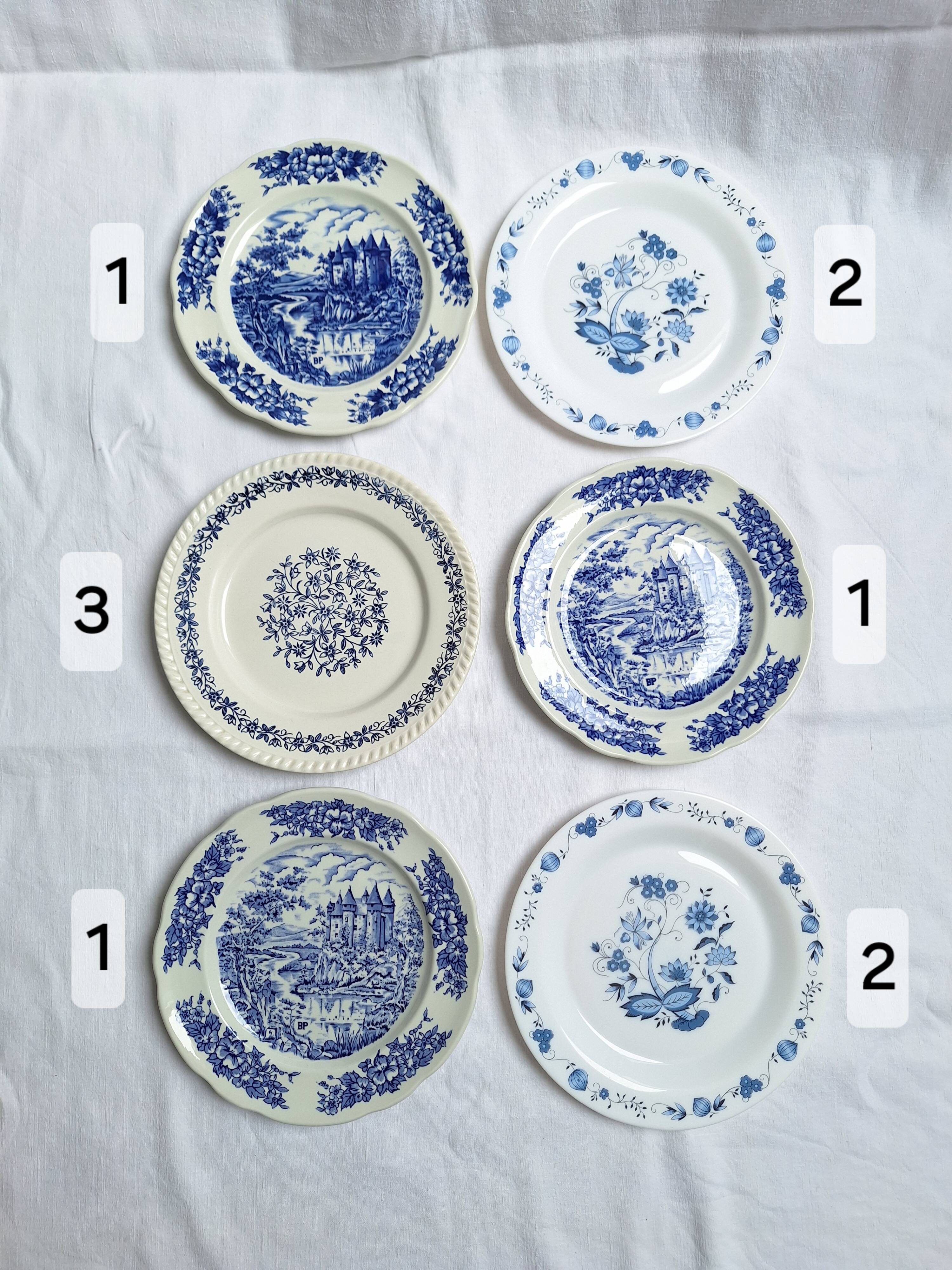 Vintage blue dinner plates