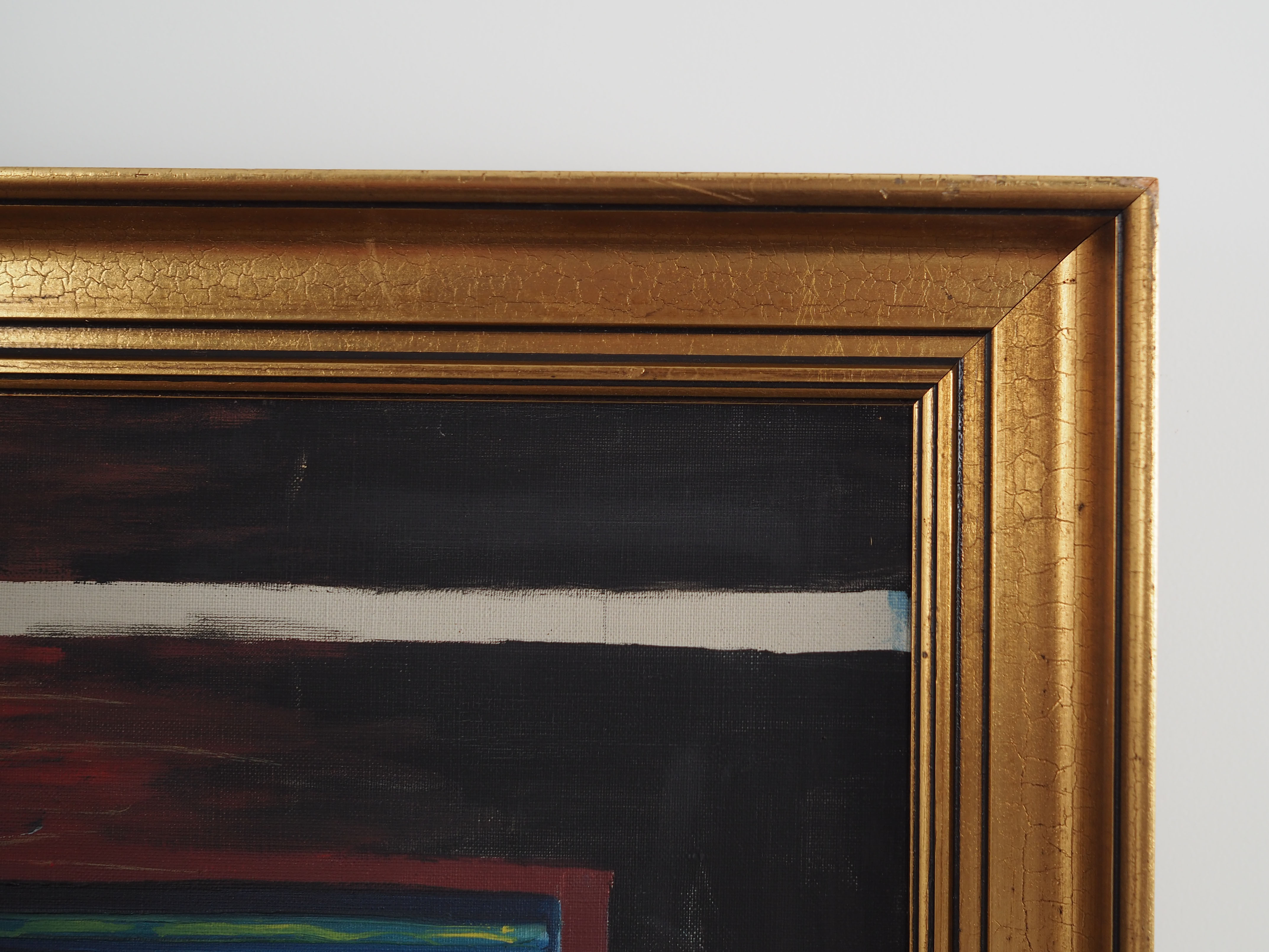 Painting „The Village House's Interior”, Scandinavian design, 1970s