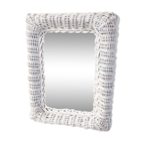 White rattan mirror 27x40cm